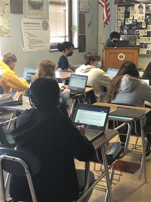 Wilson students conducting research for Black History Month